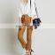 New Pants Design Spring Fashion Cotton Check Plaid high waisted casual pants for Girl