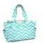 Aqua chevron polyester monther bag handbag