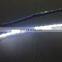 50cm crystal extendable led flexible drl with flow turn signal 16leds white amber daytime running light headlight for car