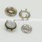 decorative custom brass ring snap button and stainless steel five prong button for garment