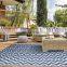 Aztec Aqua Blue Reversible Picnic and Beach Area Rug, Perfect for Patio, Camping, Beach