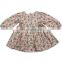 Pastoral floral autumn long-sleeved girl's dress, casual children's dress