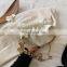 2021 Clamp opening large size luxury armpit chain soft PU leather thick chain handbag cloud bag dumpling folding cloud bag solid