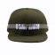 Hip hop 6 panel flat brim black raised embroidery snapback cap