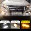 For Mitsubishi Pajero Montero V93 2015 2016 2017 2018 Car DRL LED Daytime Running Light Yellow Signal Function Fog Lamp 12V