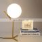 Nordic modern table lamps for living room white glass ball table light iron round ball desk lamp Reading