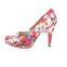Spring flower cheap sexy high heels shoes latest fashion dresses heels shoes 2015