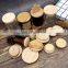 Lids Color Handmade Round Pine Wood for Glass Custom Natural Jar with Silicone Ring Easy Open End Customized Logo Acceptable FSC