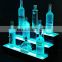 3 Tier LED Lighted Liquor Bottle Display Shelf , 3 step Acrylic Bottle Shelf
