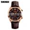 SKMEI 9127 Luxury Brand Leather Strap Quartz Wrist Watch Fashion Complete Calendar Watches Men