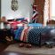 Reactive printed brushed cotton duvet sets England style flat sheet cheap bedroom sets
