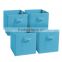 Blue colour Foldable Fabric Storage Box, Folding Basket Set of 4