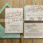 Mint & Gold Wedding Invitations, Gold Glitter Invitations, Calligraphy Invitation
