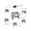 Easily assembled folding stainless steel bbq grill