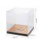 Clear Acrylic Basketball Display Case with Wooden Base Storage for Collectible Sports Memorabilia Holder Cube Case