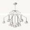 American Style Modern Decorative Wedding Decor Hotel Candle Hanging Iron Copper Pendant Light Led Chandelier