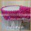 TR006C fancy design fuschia rose red ruffled organza wedding table runner                        
                                                Quality Choice
