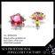 SLS Brand Wholesale 18K gold plated Britain Styles Statement Big Glass Ruby Stud Earrings For Ladies Fashion