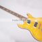 Musoo brand electric guitar LP guitar with flamed maple top in Yellow Color (SLP5020)