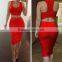 Stylish Lady Women's Casual Sexy High Elastic O-neck Sleeveless Tank Tops And Pencil Skirt Set