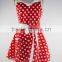 red dots print girl apron