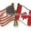 USA / Canada Country Custom Cross Flag Lapel Pin/ Flag Badge/ National Flag Pin Badge
