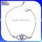 High Quality Jewelry 925 Sterling Silver Gold Blue Evil Eye Bracelet
