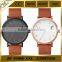 PVD plating soft leather band watch miyota 2035 movement 3 hands function