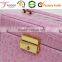 Quality Crocodile Artificial Leather Multi-draw Makeup Case Rolling Jewelry Travel Station Box With Gold Metals