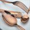 2016 hot sale stainless steel rose gold cutlery set