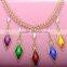 >>>2016 New Design Colorful Stone Necklace Fashion Women Girls Gold Plated Chain Collar Big Crystal Necklace