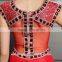 New product cheap price real sample picture red lace evening dress
