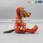 Manufacture Orange Dog with Bone Plush Animal Toy for Gifts