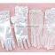 White Mesh Structure Satin Gloves Bridal Satin Gloves