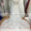 AR-30 Latest Dress Designs Elegant Bride Dress Long 3D Appliques Crystal Beaded Tulle Long Sleeve Lace Wedding Dress 2016
