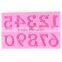 Big Size Number 0-9 Silicone Candy Decoration Molds