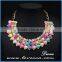 Luxury classy women fashion gold alloy exaggerate statements crystal gift necklace wholesale