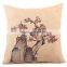 Multi-colored printed linen cotton oriental cushion cover for home decoration