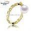Simple Design Pearl Ring 925 Sterling Silver Ring 6mm AAA Natural Fresh Water Pearl Ring