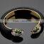 Factory directly black leather punk bangle stainless steel gold jewelry antique snake bracelet
