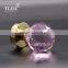 zinc base depression pink wooden door handle shining glass knobs