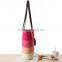 Knitted Summer flower Bohemia fashion women color stripes shoulder beach big tote bags