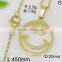 Pleasing happy smiling face gold plating kids necklace