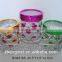 3pcs glass jars with decal or hand drawing in silver rack