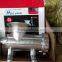 handle operating meat mincer with silver paint