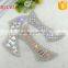20116 white rhinestone pu leather shoe upper for sandal