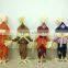 Paper straw and fabric scarecrow for autumn and harvest decoration
