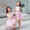 High quality mom and daughter dress lace embroidery princess tutu dress