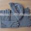 grey polar fleece scarf hat glove set