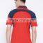 Men Red Colourblocked Spread Collar T-Shirt Stylish Spread Collar Tee Concealed Short Zip Closure Custom Mesh Polyester Material